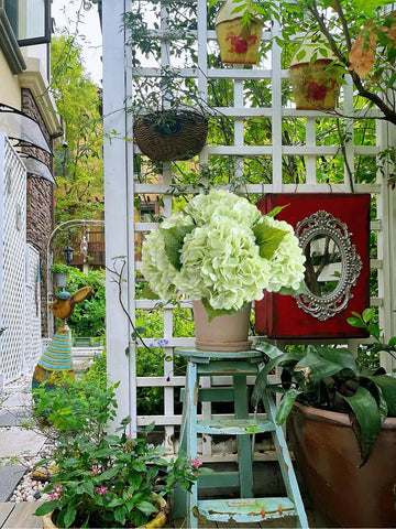 ZYTUYO faux hydrangea 21in light green suitable for gifting and events.