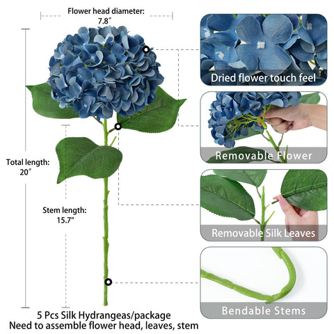 ZYTUYO hydrangea flower head dried-touch detail, versatile centerpiece option.