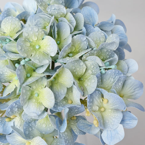 ZYTYUO light blue hydrangea head close-up highlighting gentle color and long-lasting faux bloom.