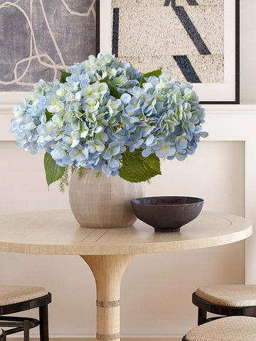 ZYTUYO light blue hydrangea bouquet stems blend with any vase setup.