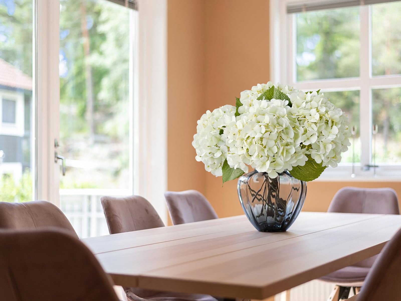 ZYTYUO white hydrangea leaves detail adds lush greenery for arrangements
