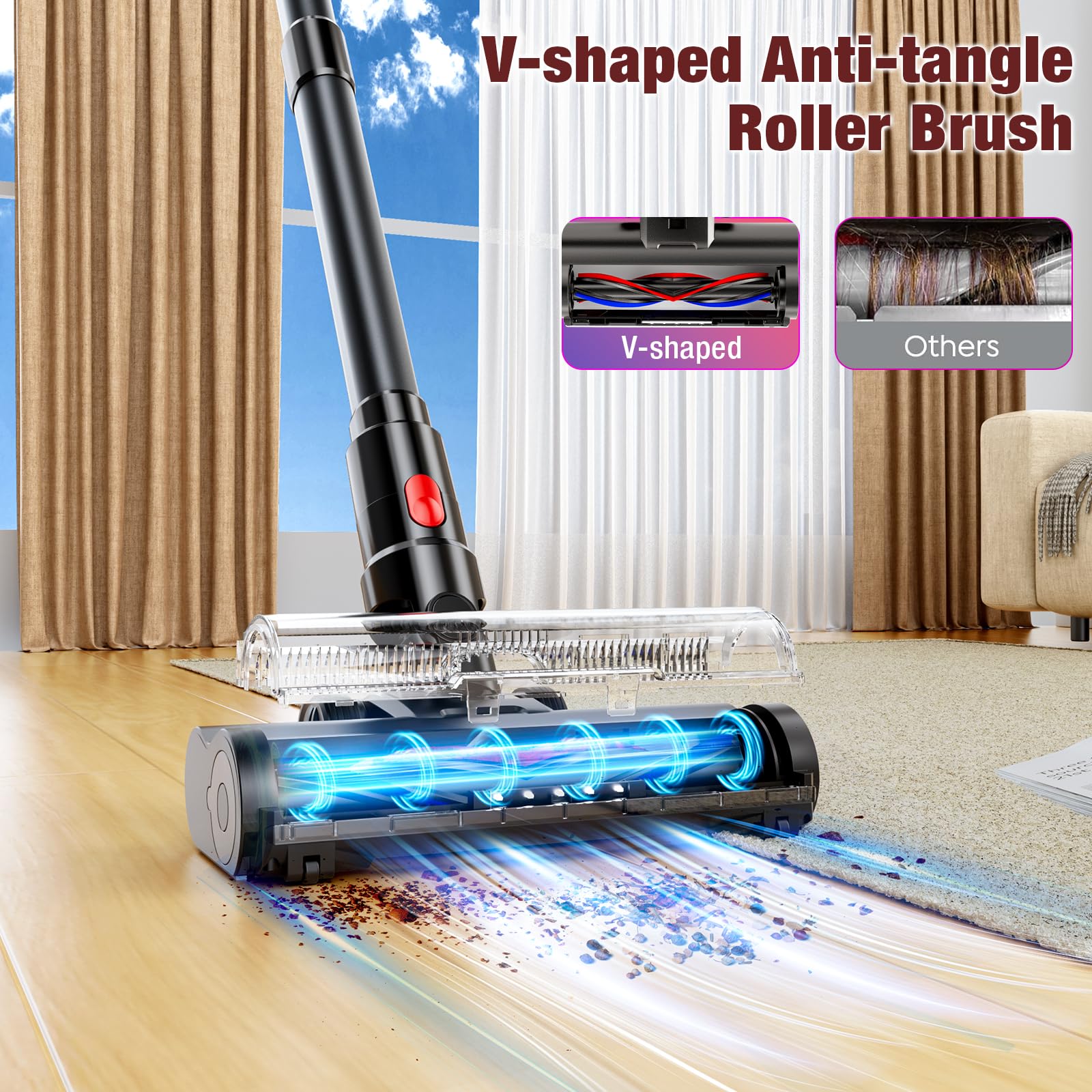Zyxrona LED-illuminated rotatable head helps view debris under furniture.