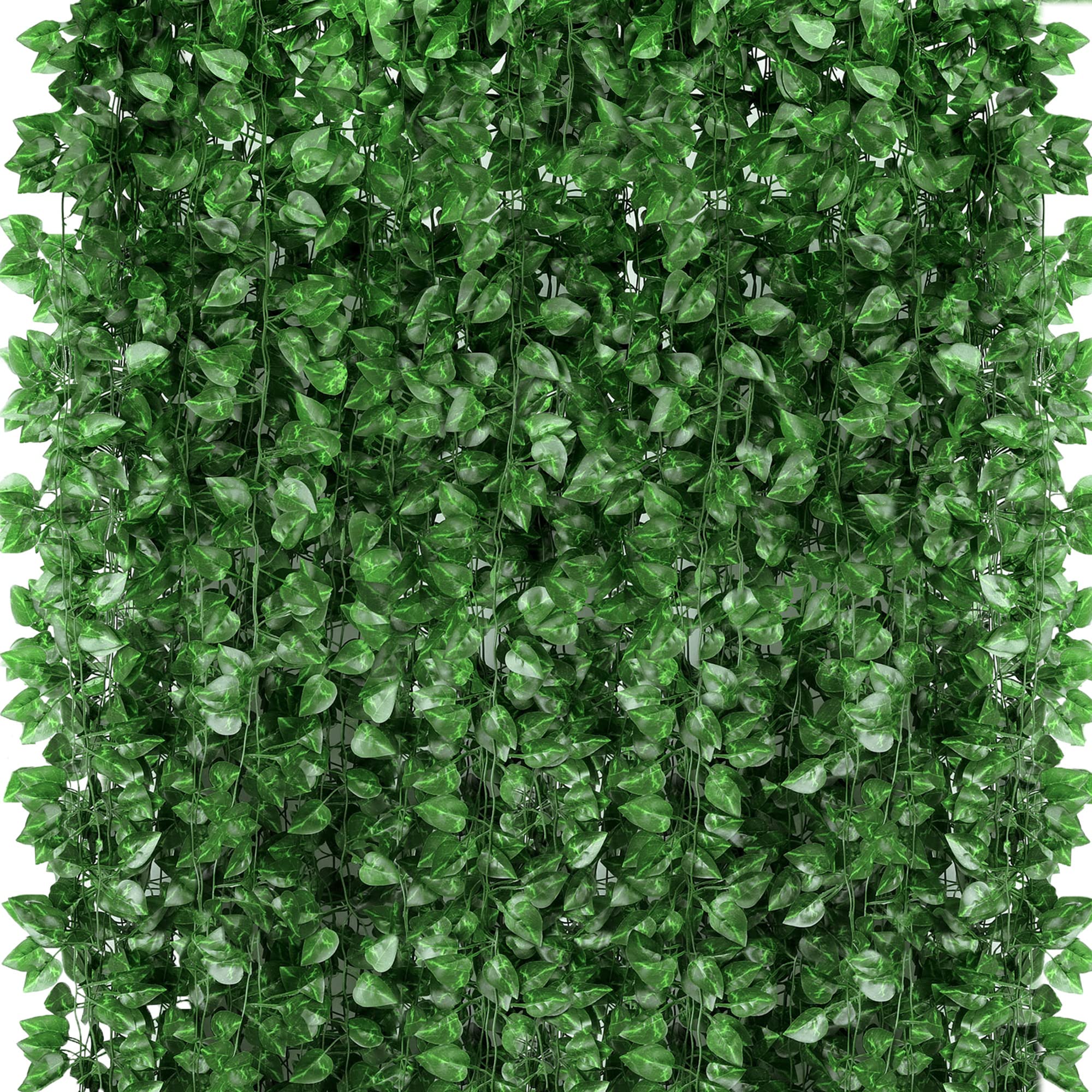 ZYIGYI ivy leaves garland hung on wall provides quick maintenance-free greenery.