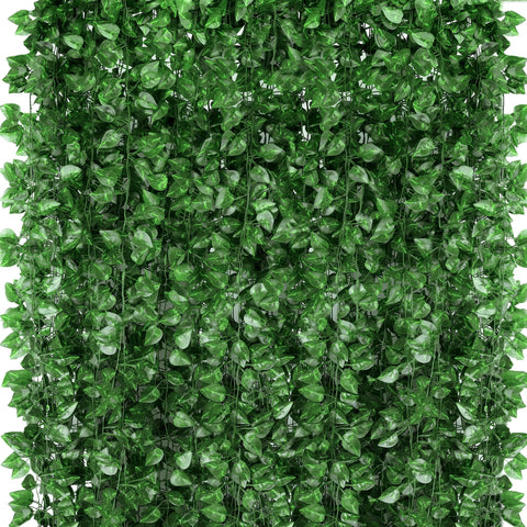 ZYIGYI ivy leaves garland hung on wall provides quick maintenance-free greenery.