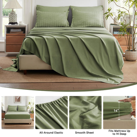 Zzlpp textured seersucker design adds elegant style to any room.