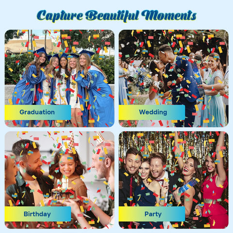 ZZPAKUE confetti cannon home-use setup with safe simple operation