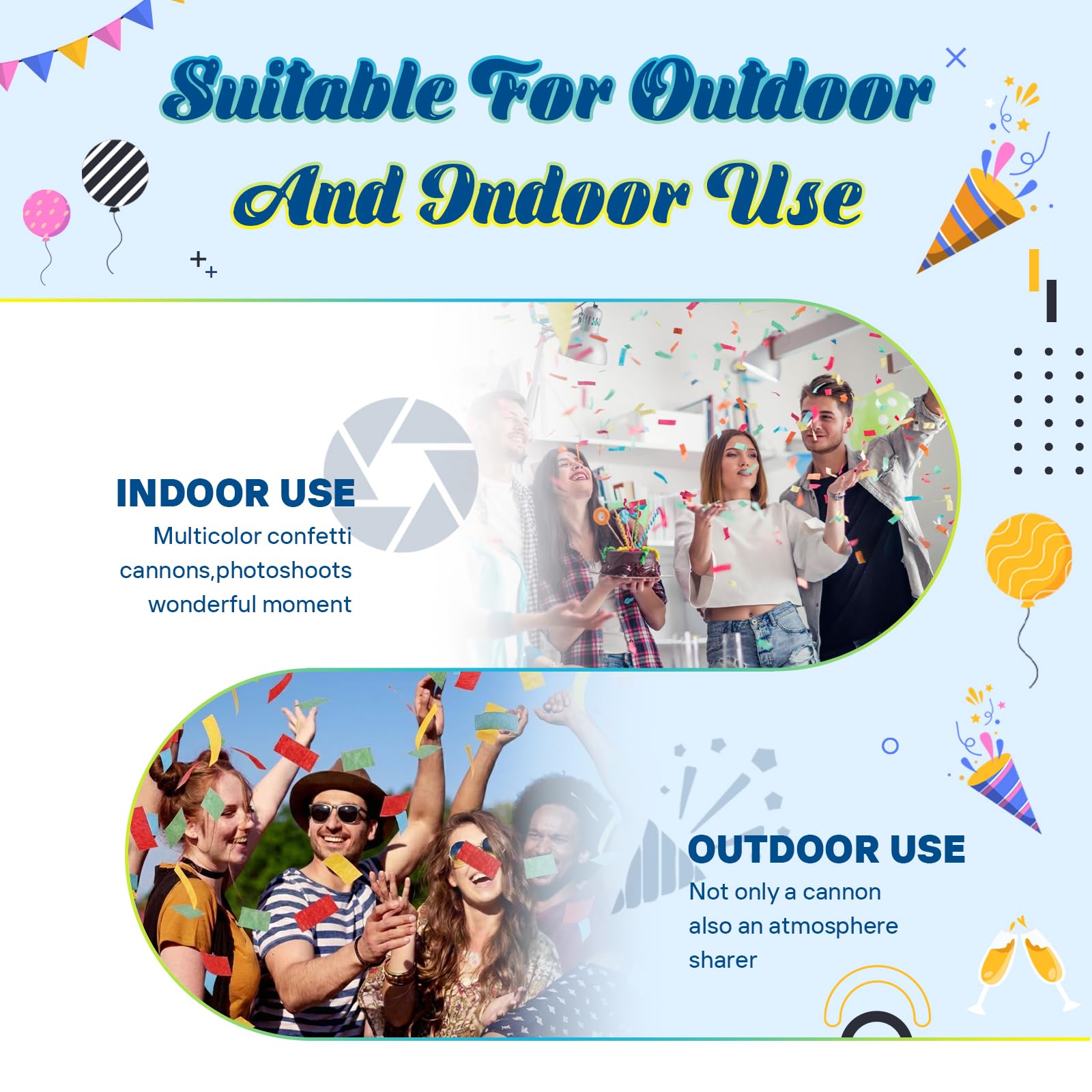 ZZPAKUE multicolor confetti poppers brighten indoor and outdoor parties
