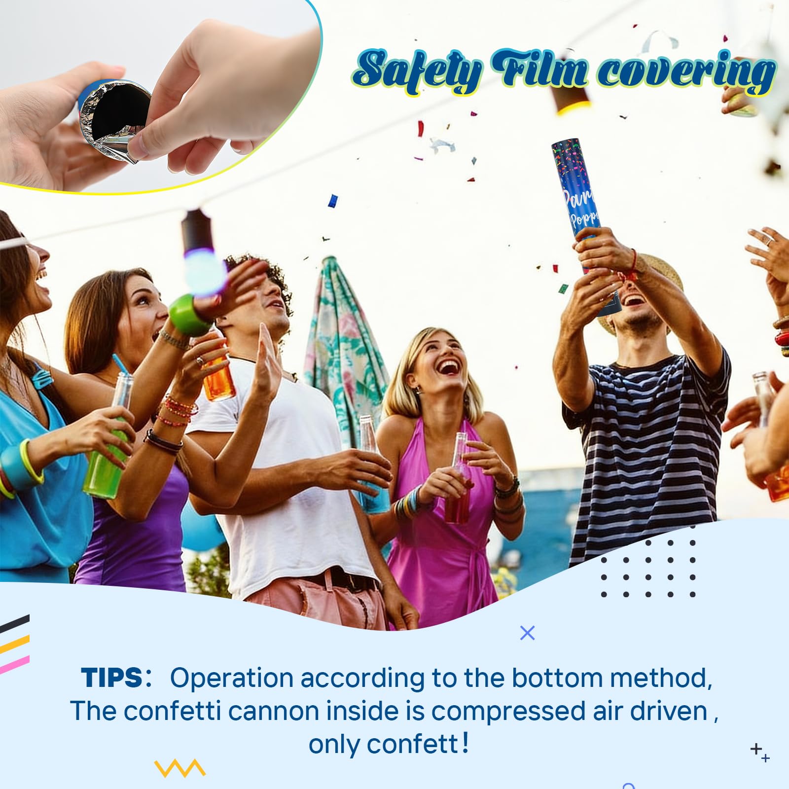 ZZPAKUE skyward confetti explosion enhances indoor and outdoor parties